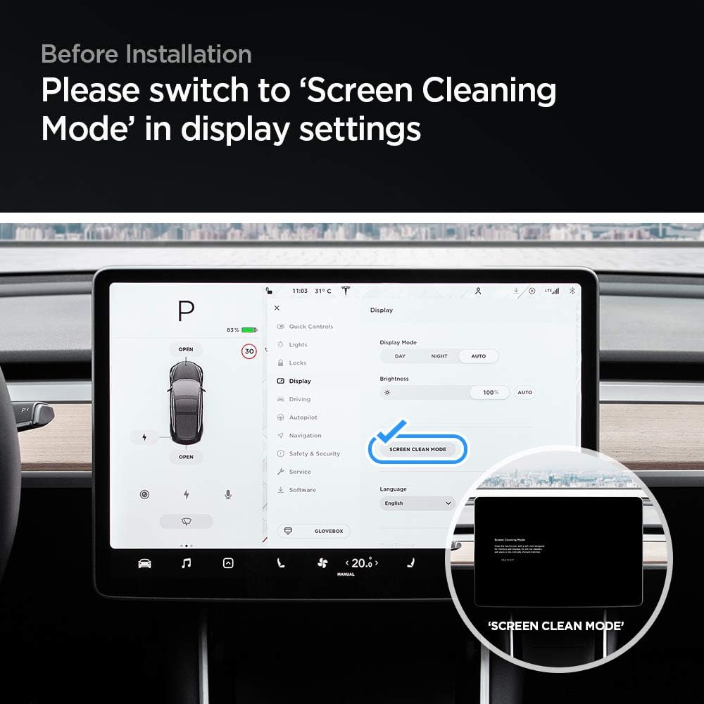 Spigen Tempered Glass Screen Protector [GlasTR EZ FIT] Designed For Tesla Model 3 (2023-2017), Tesla Model Y (2024-2020) 15 Inch Dashboard Touchscreen - Matte/Anti Fingerprint