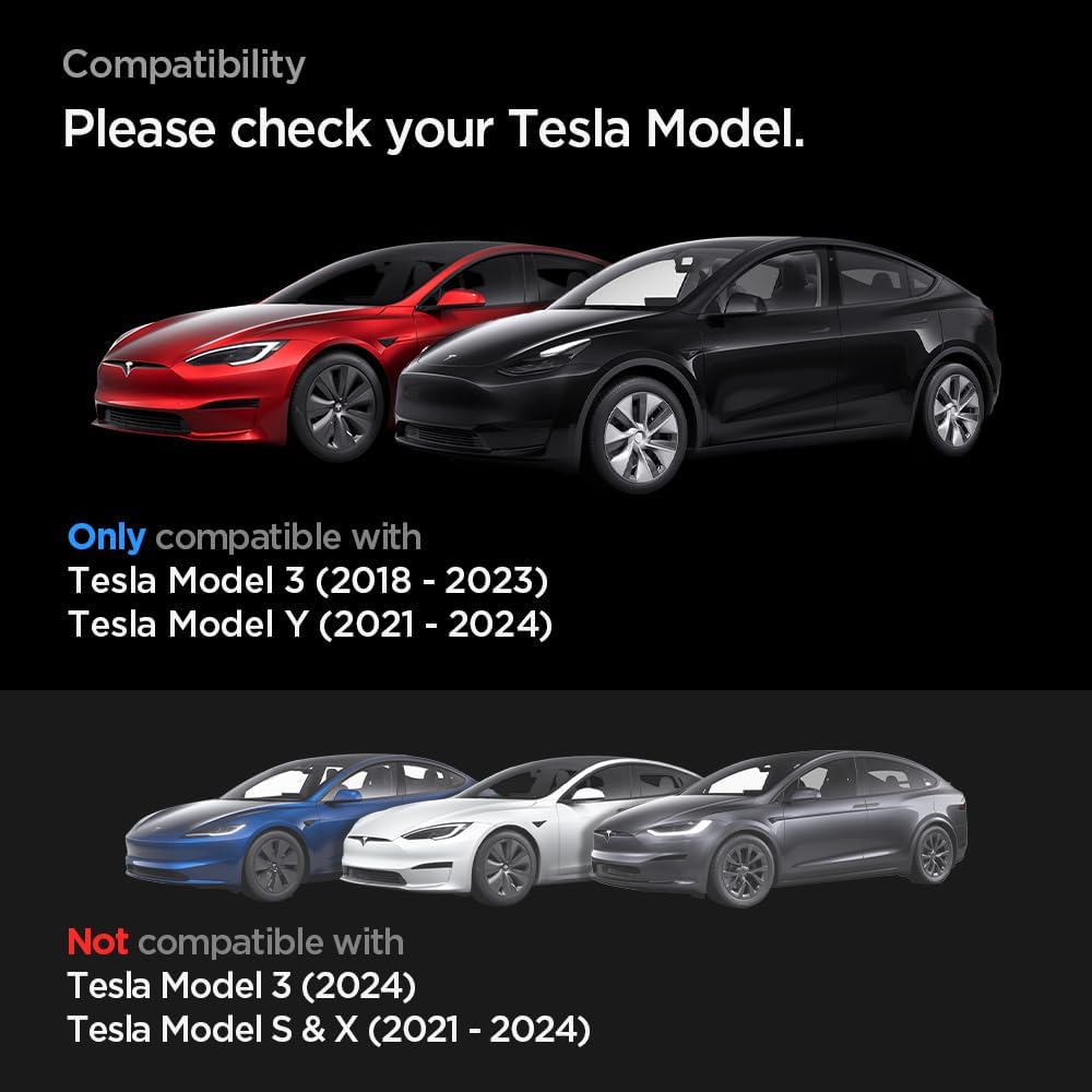 Spigen Tempered Glass Screen Protector [GlasTR EZ FIT] Designed For Tesla Model 3 (2023-2017), Tesla Model Y (2024-2020) 15 Inch Dashboard Touchscreen - Matte/Anti Fingerprint