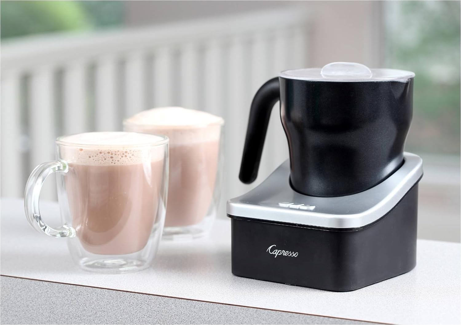 Electronics Capresso Froth Pro Milk Frother For Cappuccino, Espresso, Latte And Hot Chocolate, 7" X 5" X 6", Black/Matte Silver