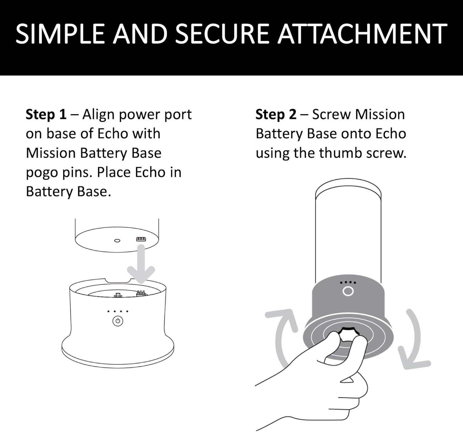 Electronics Mission Battery For Amazon Echo (3rd Generation) - White