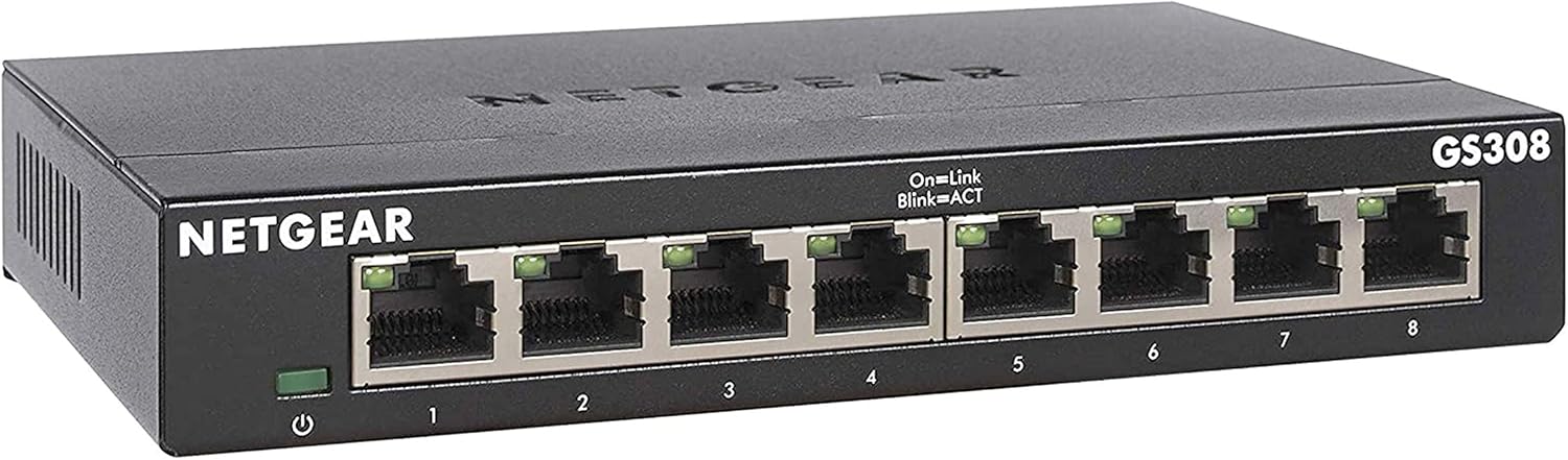 Electronics NetGEAR GS308 8-Port Gigabit Ethernet Unmanaged Switch- Switch Only