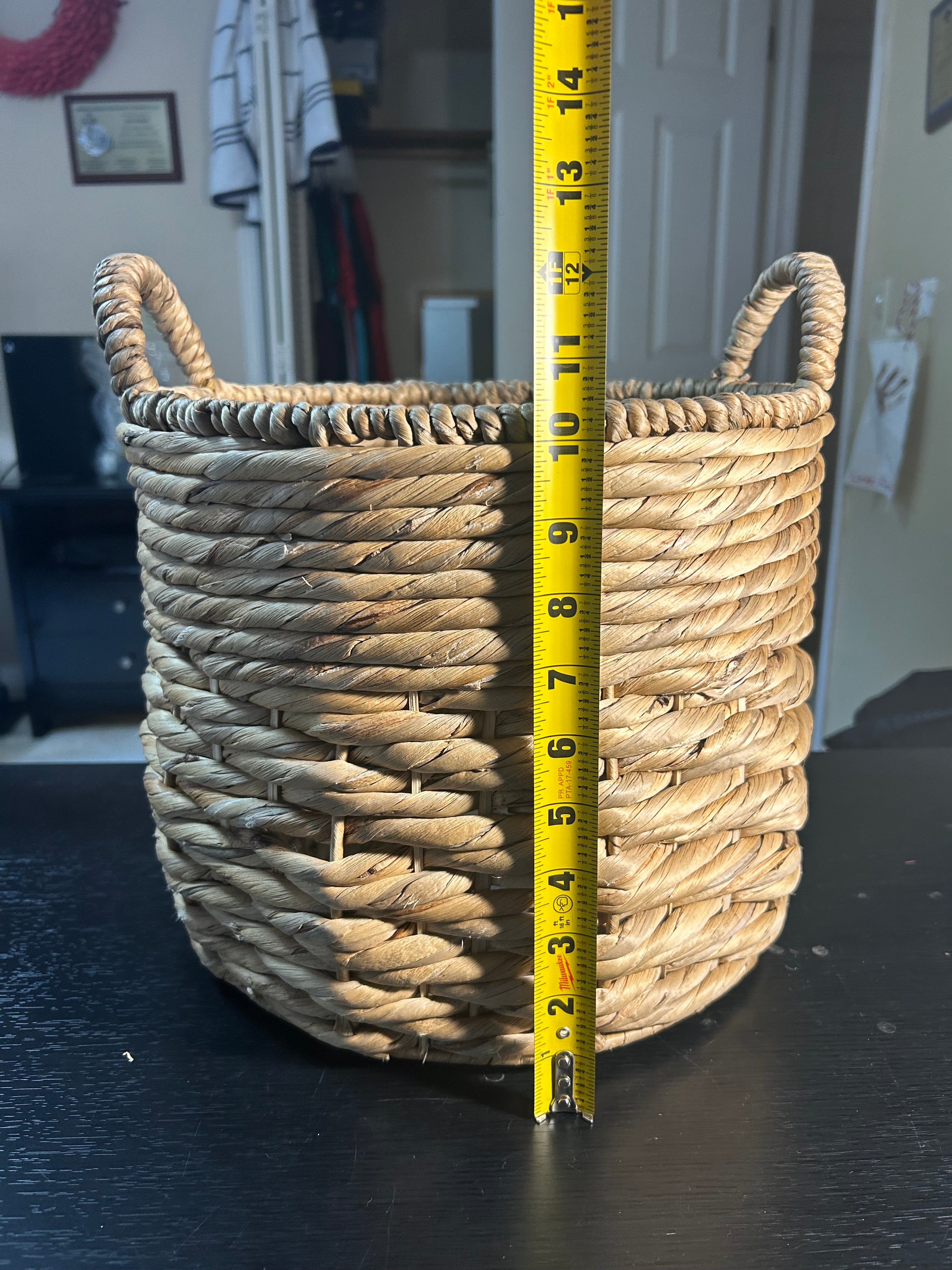 Electronics Round Wicker Basket