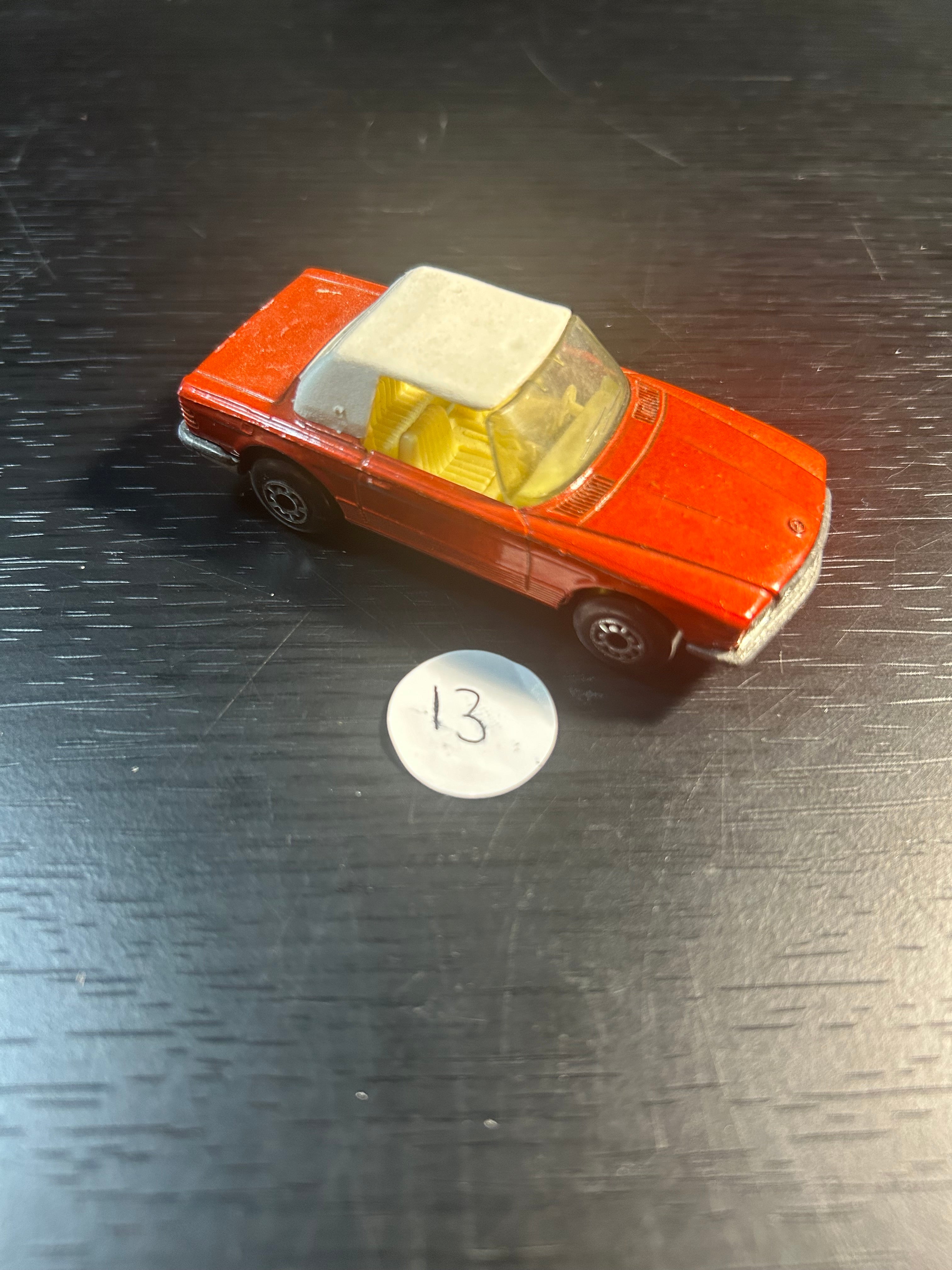 Toy Car Matchbox Superfast #6 Mercedes 350 SL RED W/ White Interior