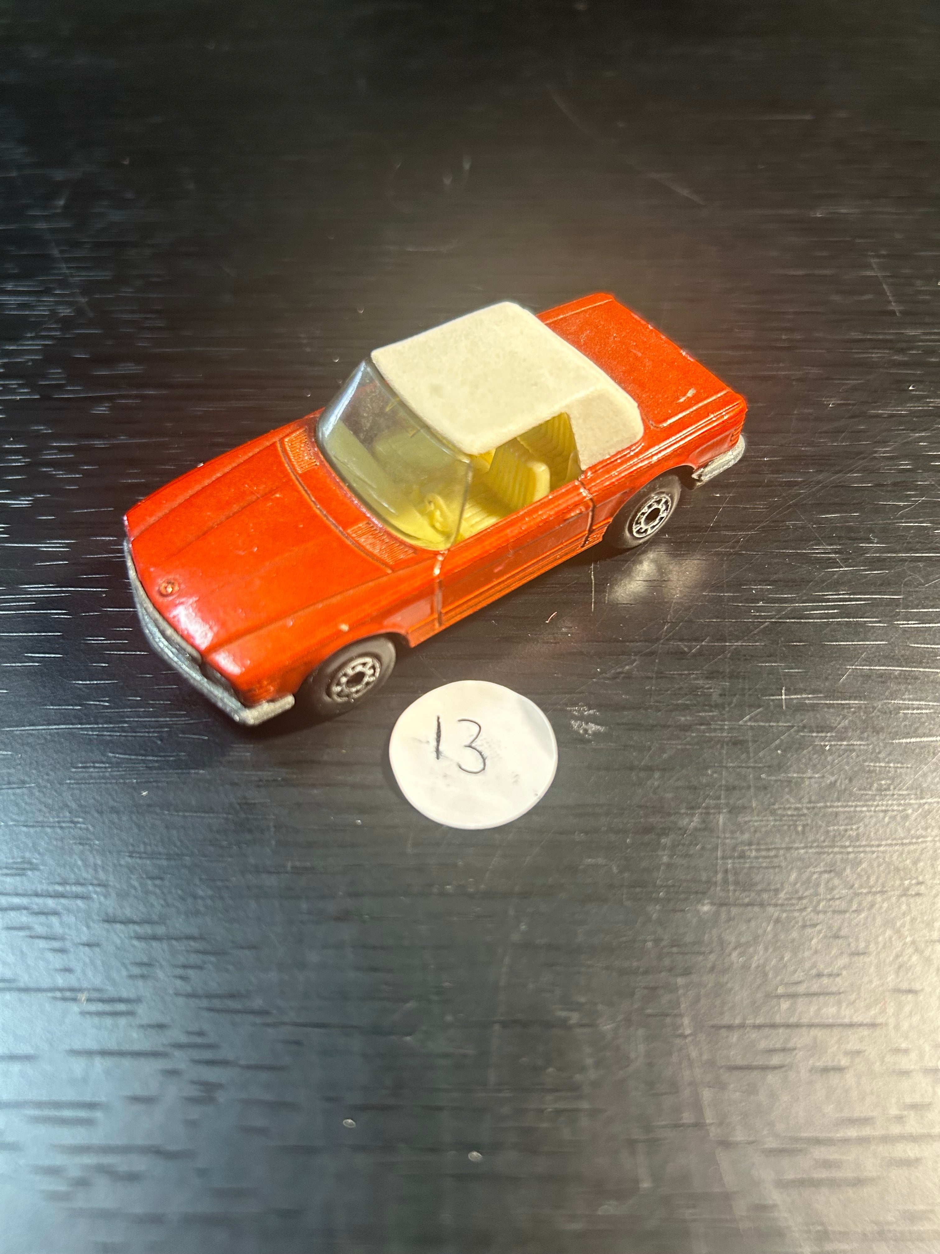 Toy Car Matchbox Superfast #6 Mercedes 350 SL RED W/ White Interior