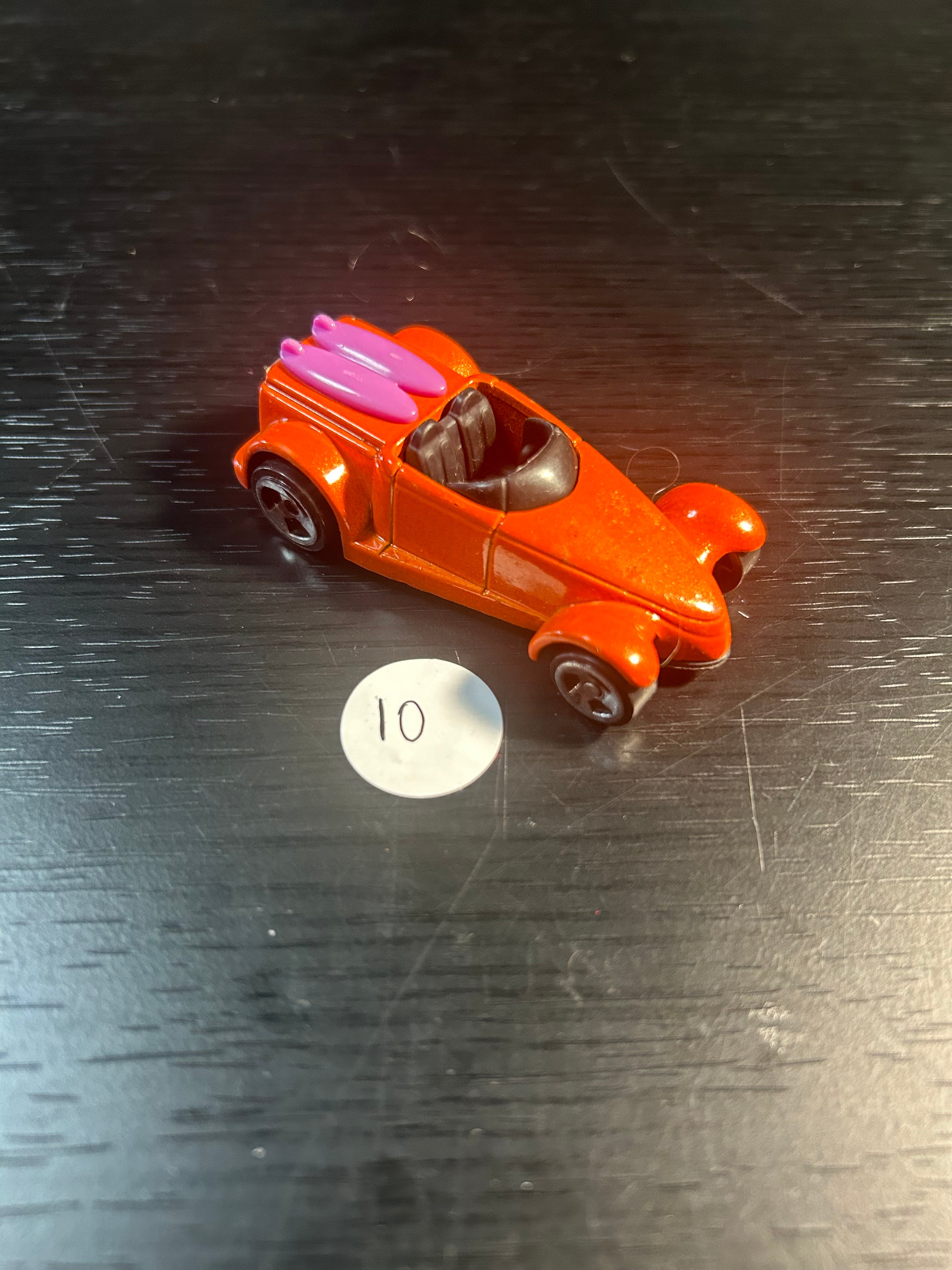 Toy Car 2002 Hot Wheels Orange Prowler with Surf Boards