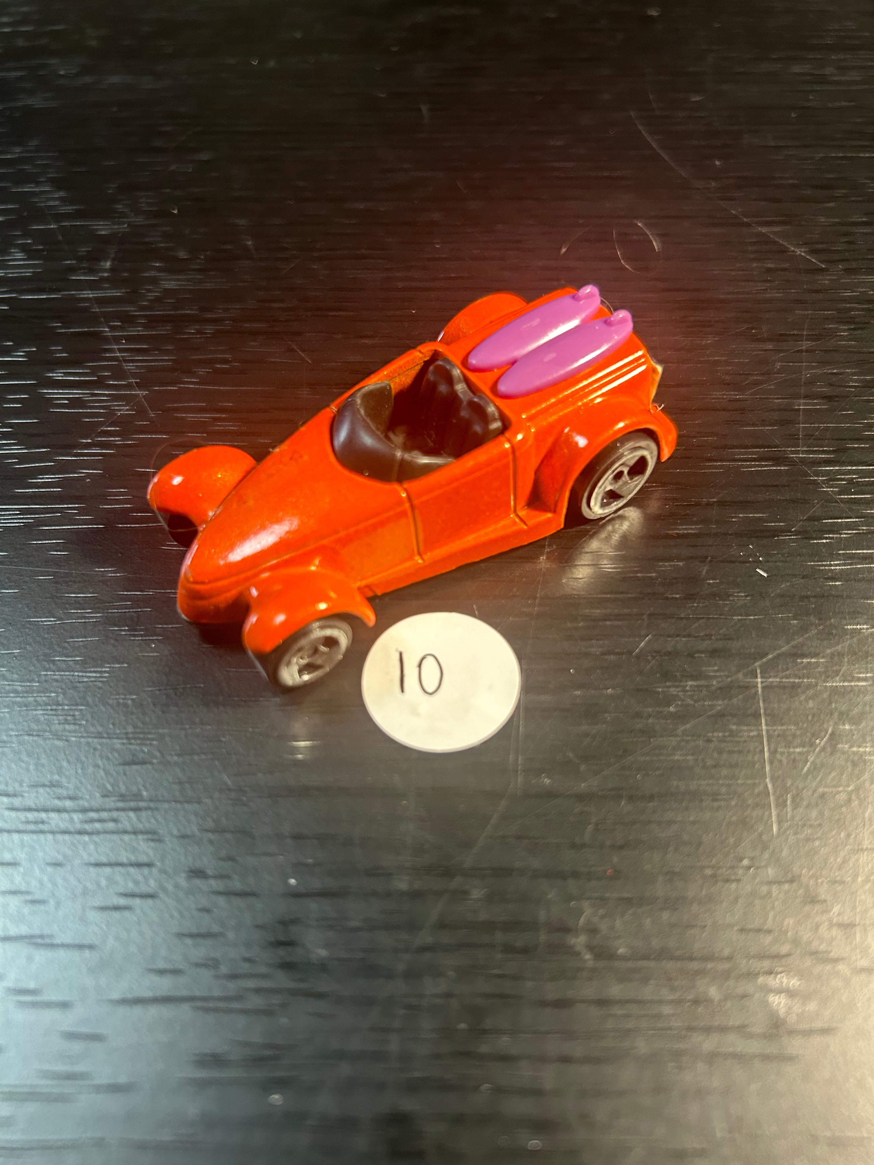 Toy Car 2002 Hot Wheels Orange Prowler with Surf Boards