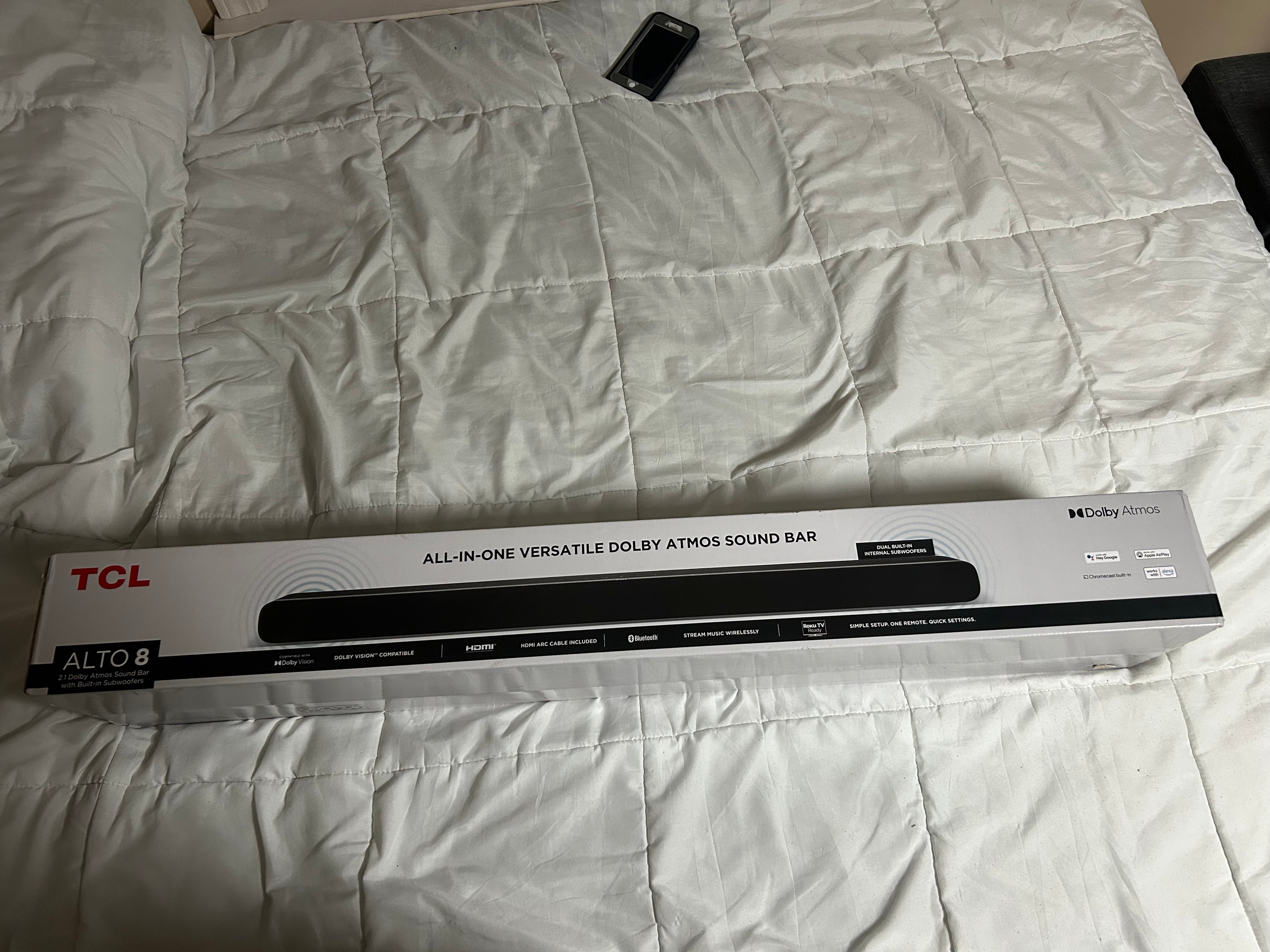 Electronics TCL Alto 8 2.1 Channel Dolby Atmos Smart Sound Bar With Built-in Subwoofers, WiFi, Works W/ Alexa, Google Assistant & Apple Airplay 2, Bluetooth – TS8211-NA, 39-inch, Black Large