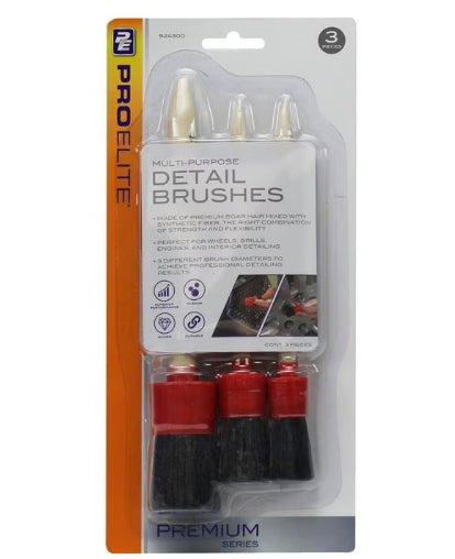 ProElite Boar's Hair Detailing Brushes 3 Pack